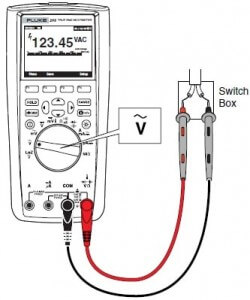 Fluke 289 multimeter measuring set up of Ac voltage 