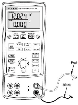 Fluke 726 calibrator Measurements: Measure mode – Analyse A Meter