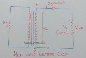 Half Wave rectifier circuit image